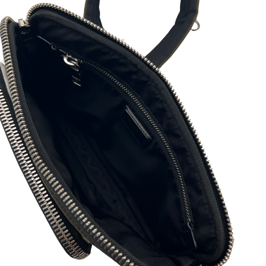Prada Logo Patch Zip Messenger Bag