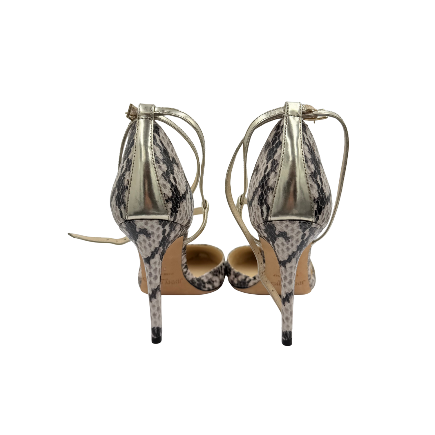 Jimmy Choo Snakeskin Animal Print D'Orsay Pumps Gold