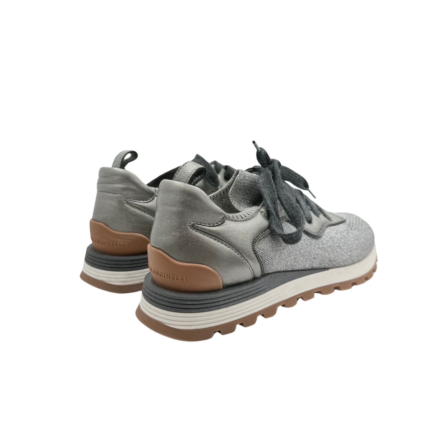 Brunello Cucinelli Glitter-Knit Sneakers