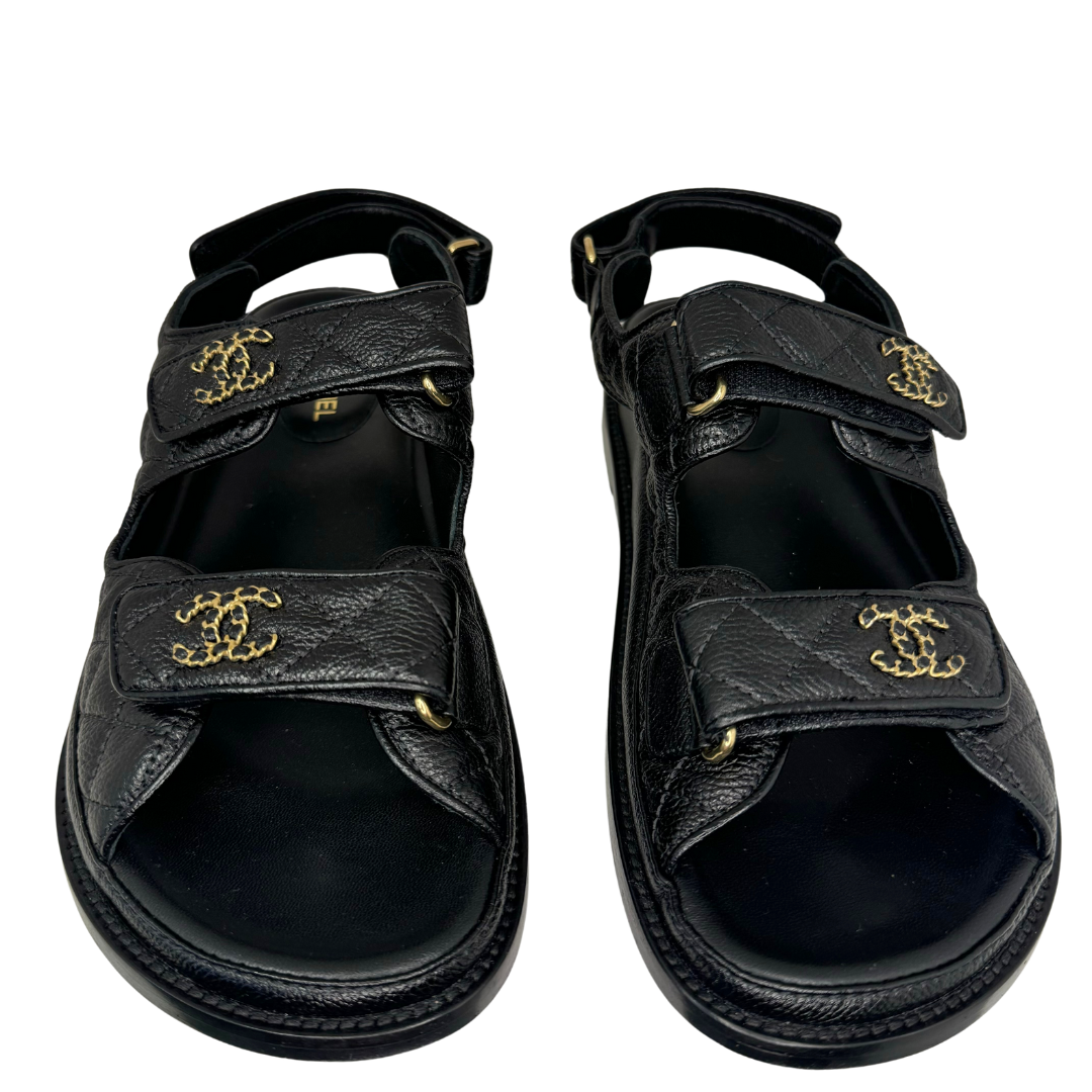 Chanel Leather Dad Sandals