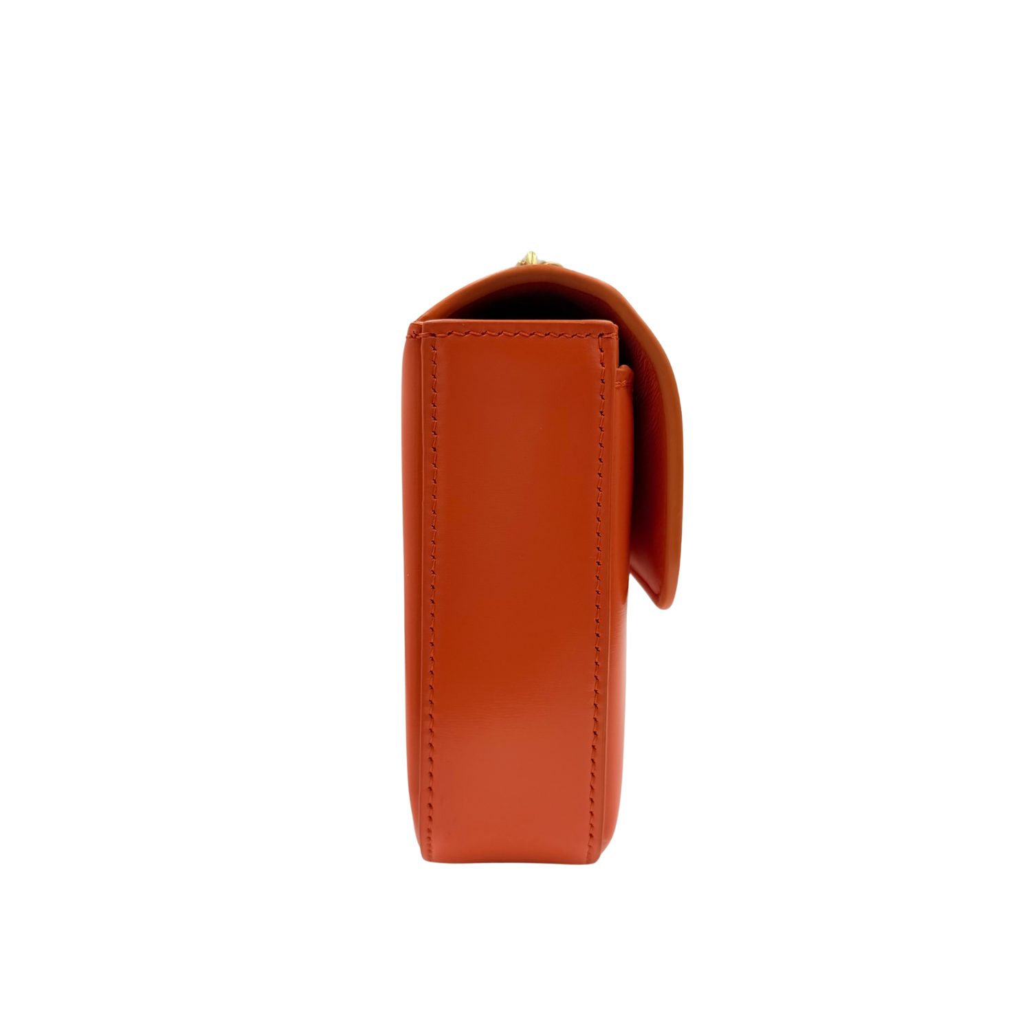 Celine Leather Triomphe Chain Shoulder Bag Orange