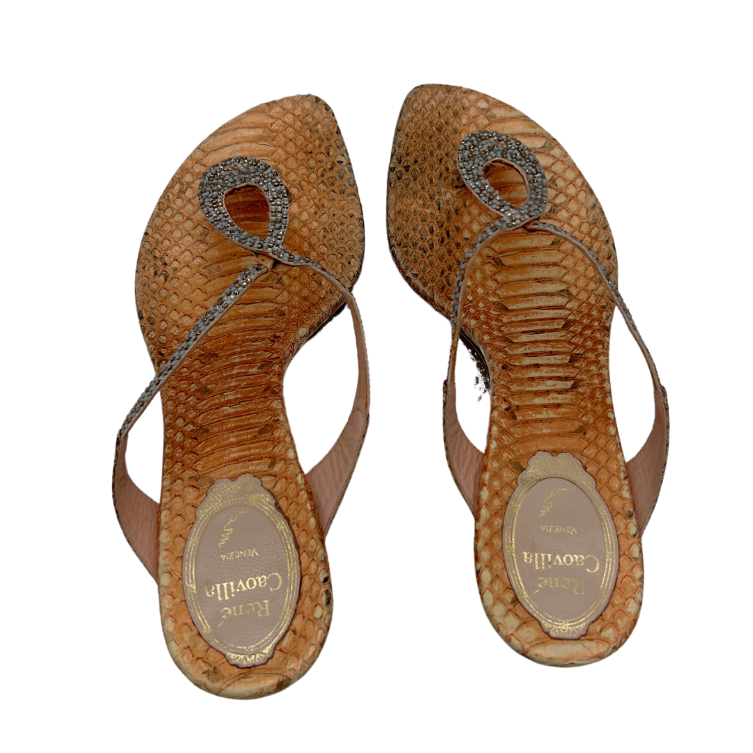 René Caovilla Snakeskin Sandals