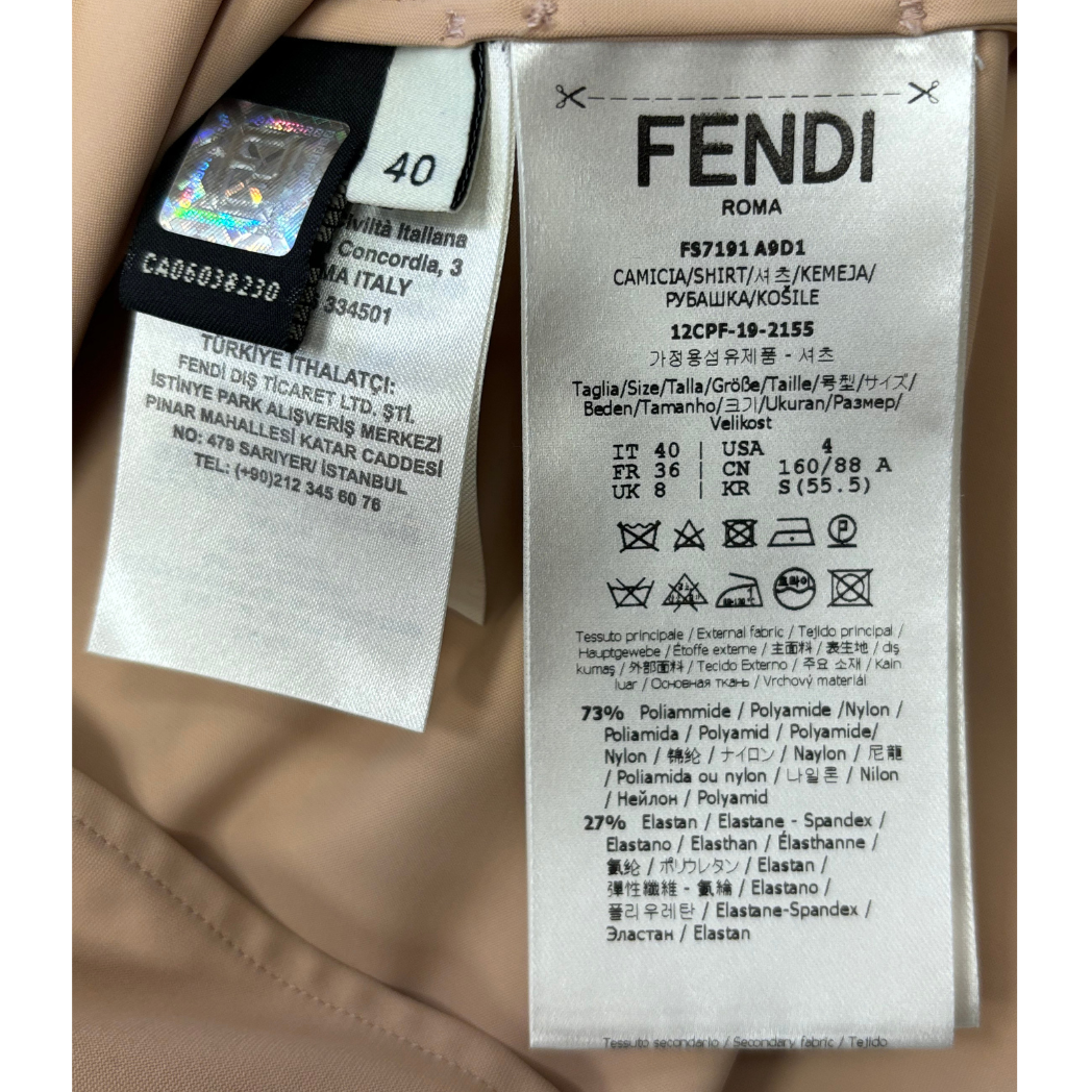 Fendi Carligraphy Motif Button Down