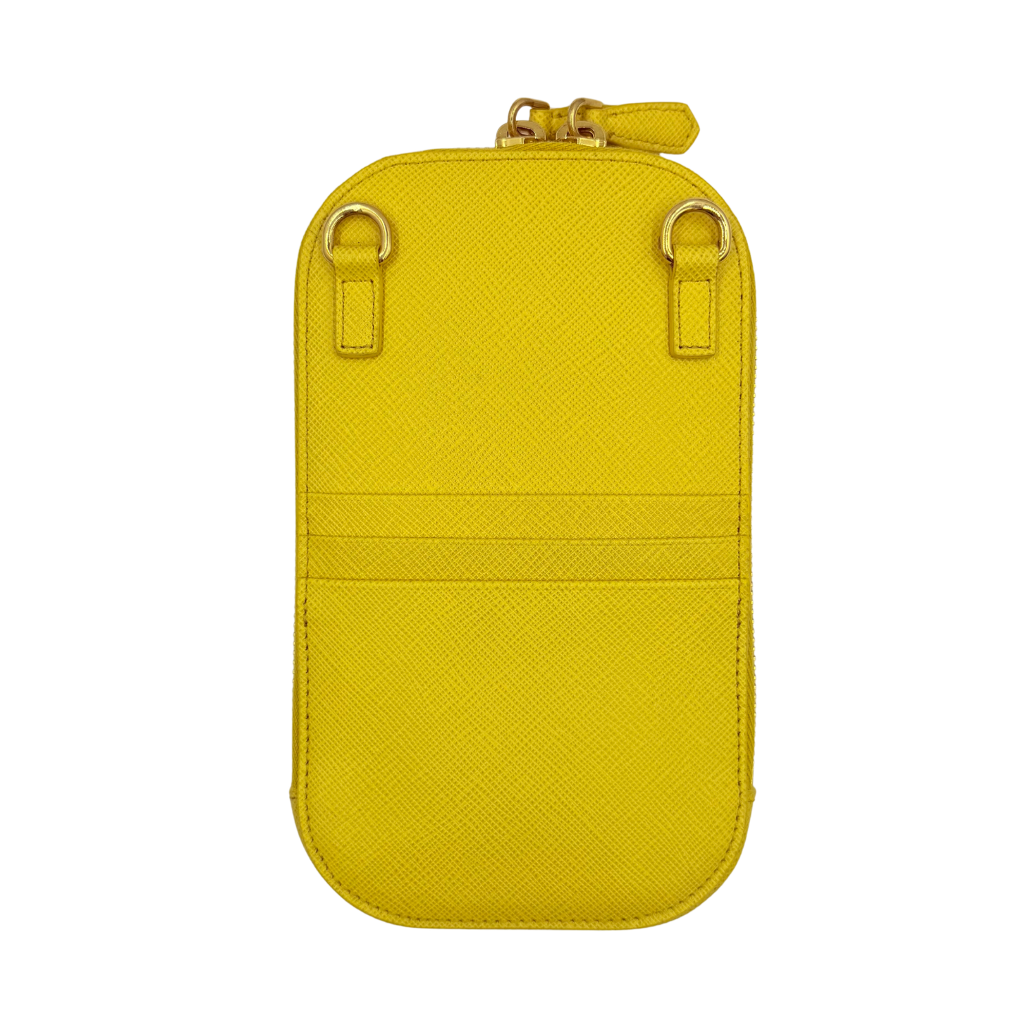 Saffiano Leather Phone Crossbody Bag Yellow