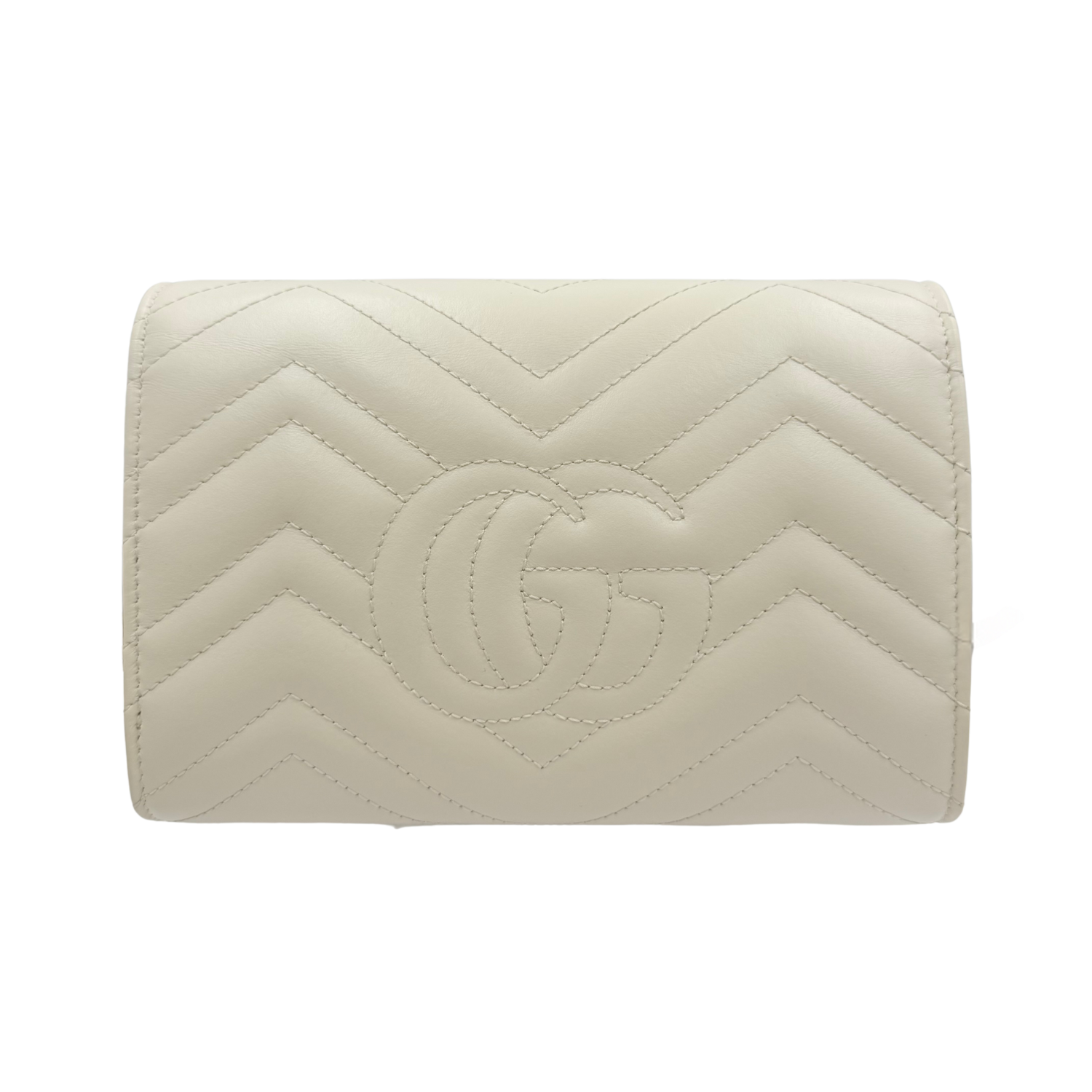 Gucci GG Marmont Wallet On Chain White