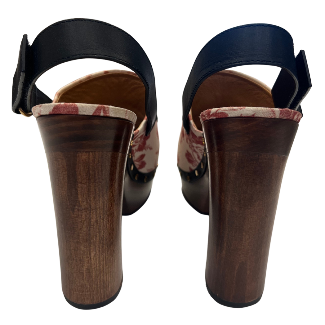 Gucci Horsebit Canvas Slingback Clogs