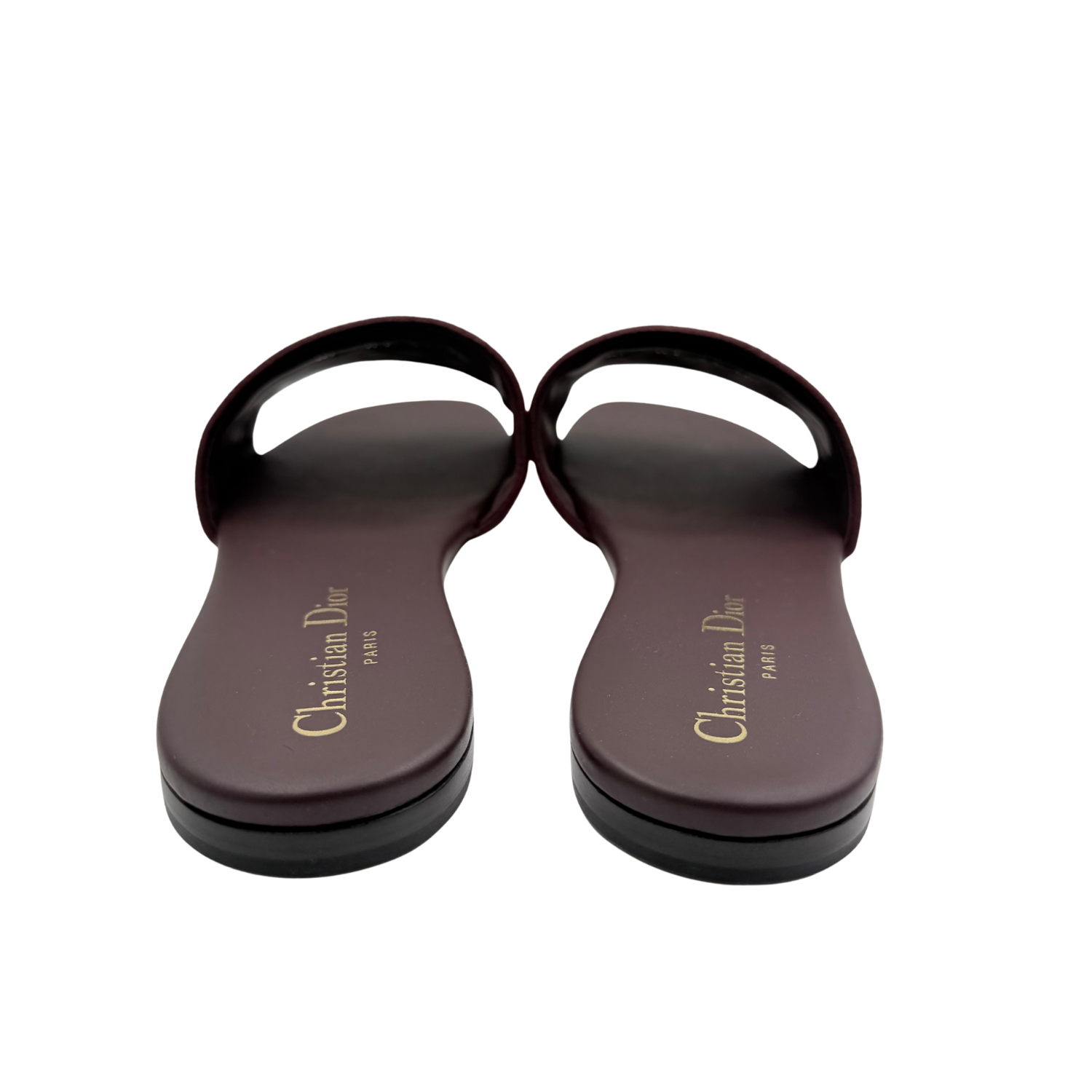 Christian Dior Canvas Printed Slides Burgundy