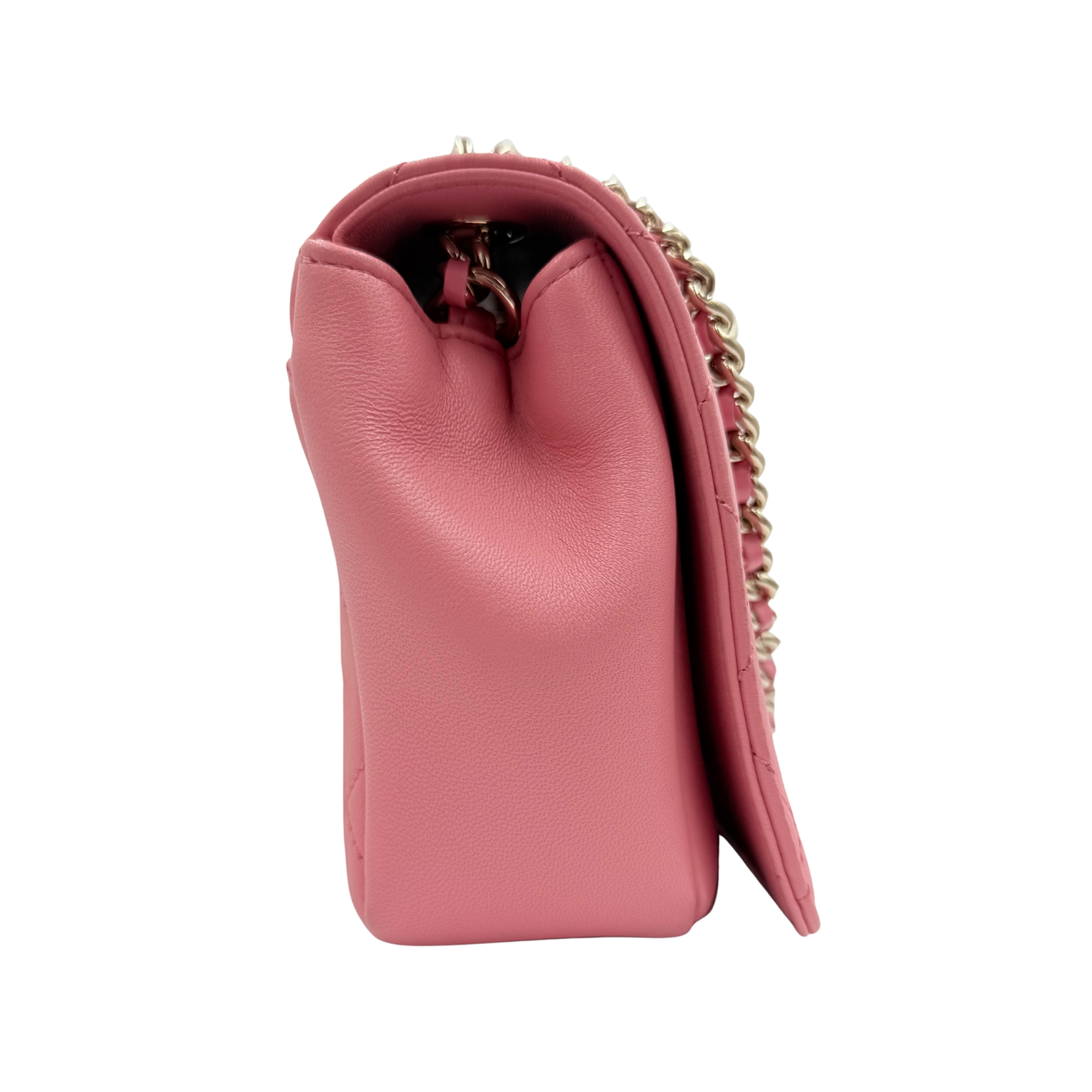 Chanel Small Studded CC Quilted Calfskin Leather Crossbody Bag Pink