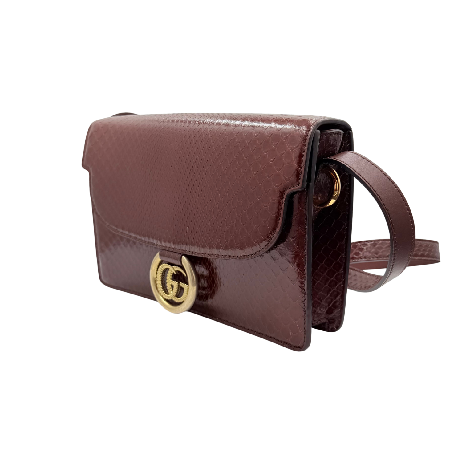 Medium GG Ring Python Burgundy