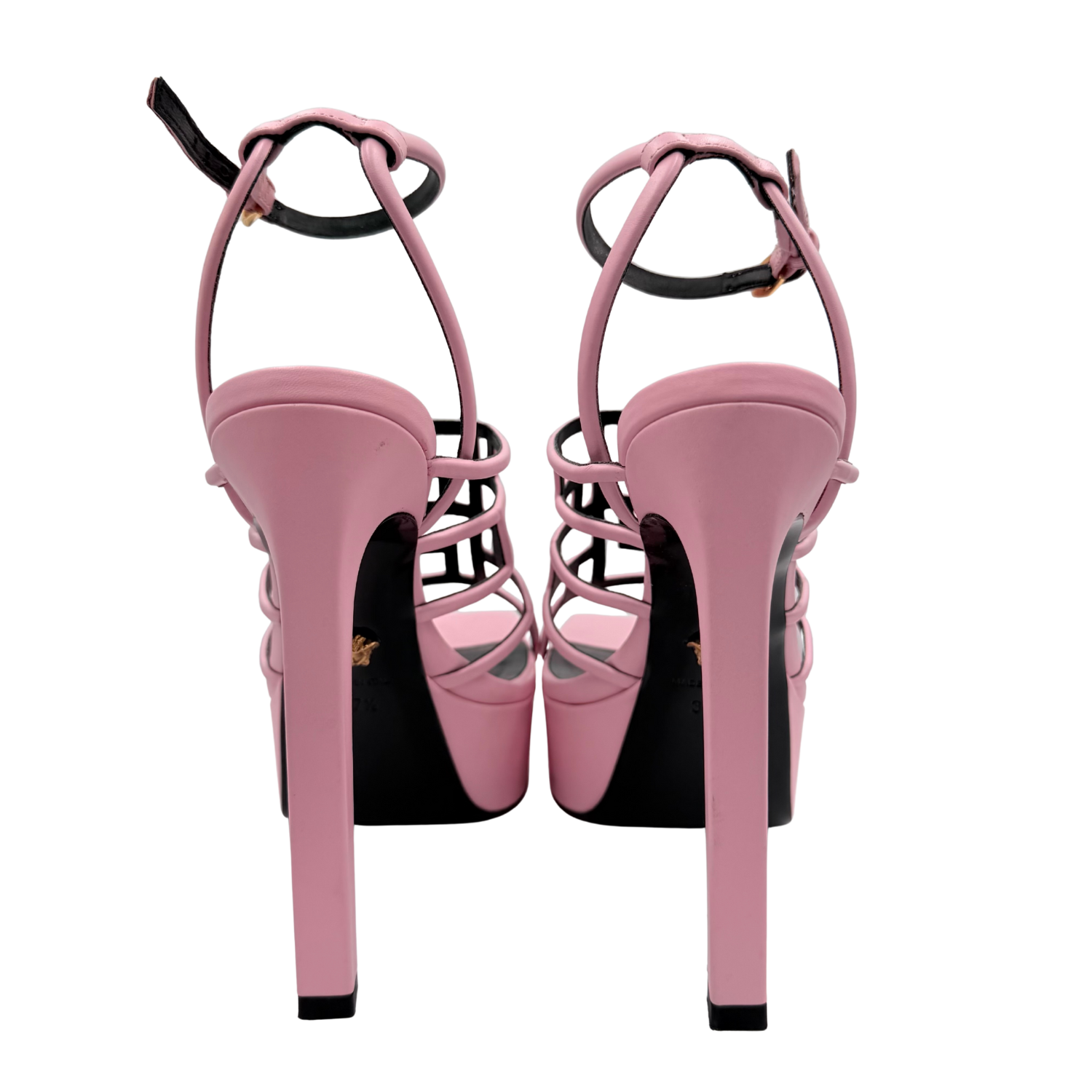 Versace Leather Platform Heels Pink