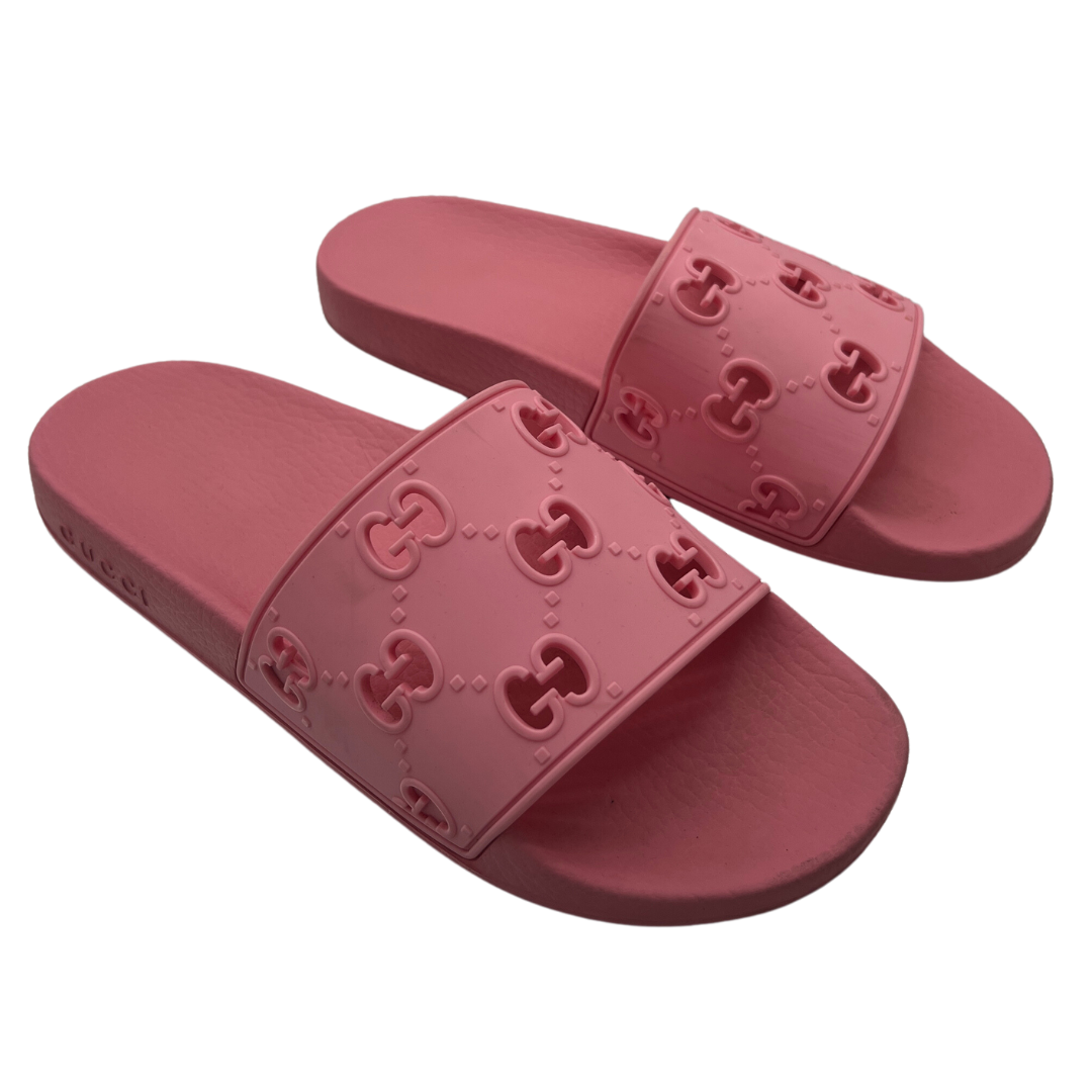 Gucci Pink Rubber Slides