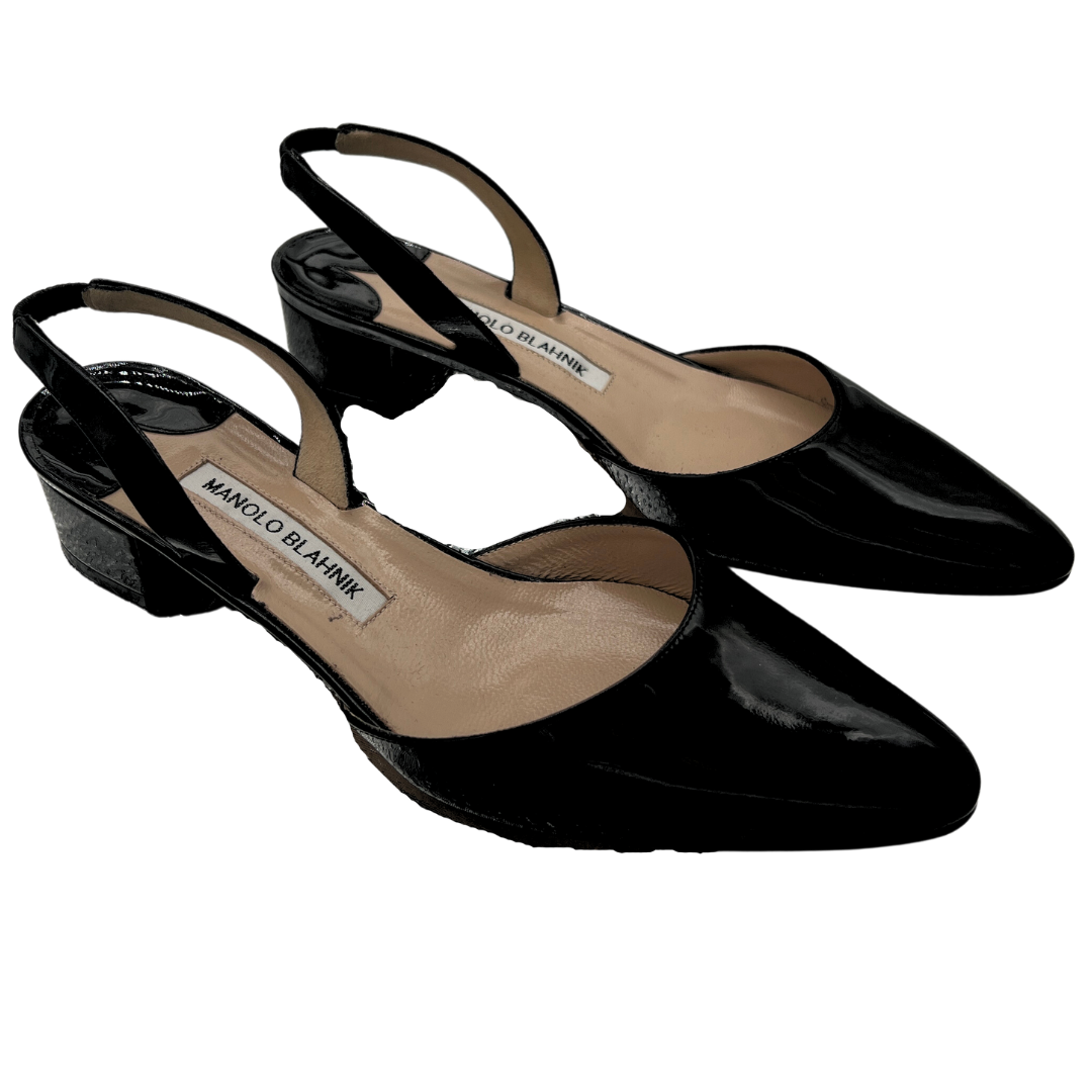 Manolo Blahnik Aspro Block Heel Slingbacks