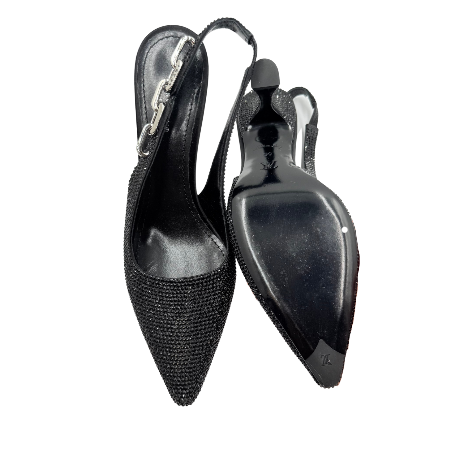 Louis Vuitton Sparkle Slingback Pumps Black