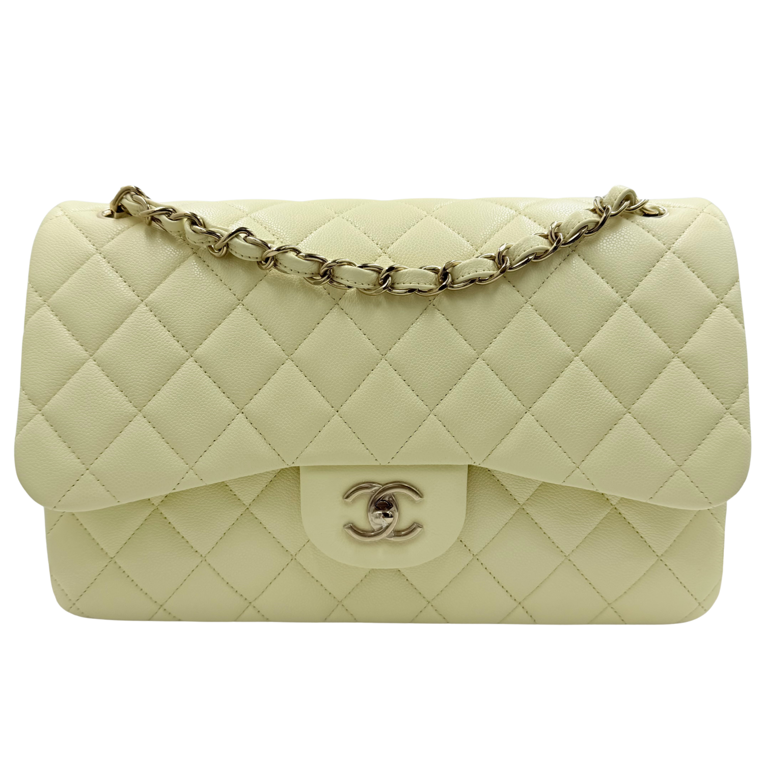Chanel Jumbo Classic Double Flap Bag Light Green