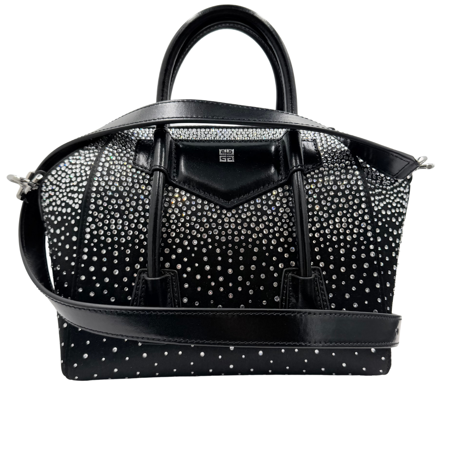 Mini Antigona Crystal Embellished Bag Black