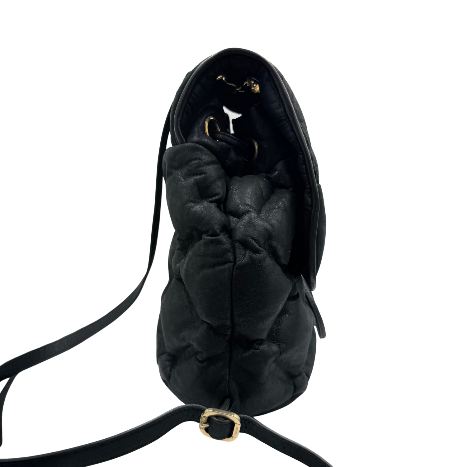 Chanel Quilted Cuban Chesterfield Backpack Black