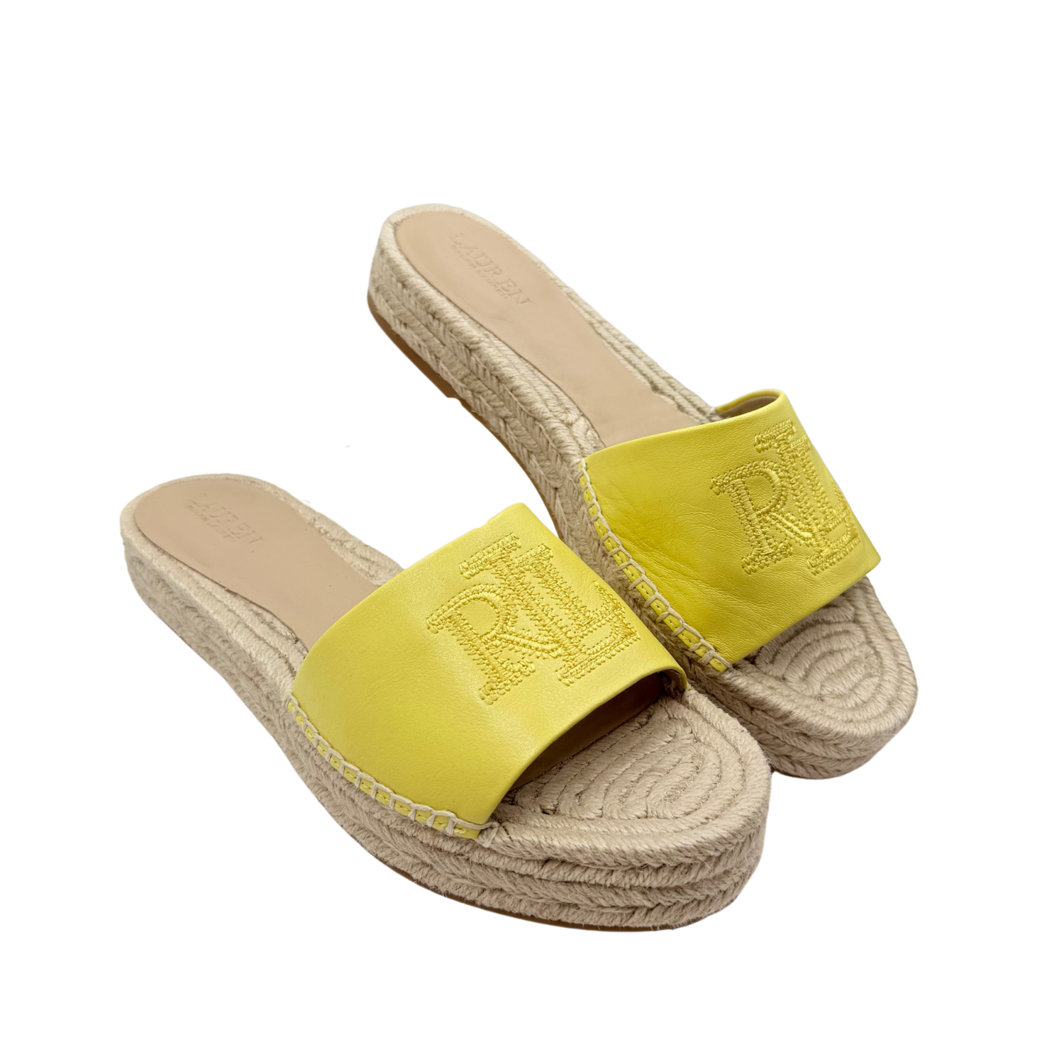 Ralph Lauren Polly Espadrille Platform Sandal Yellow