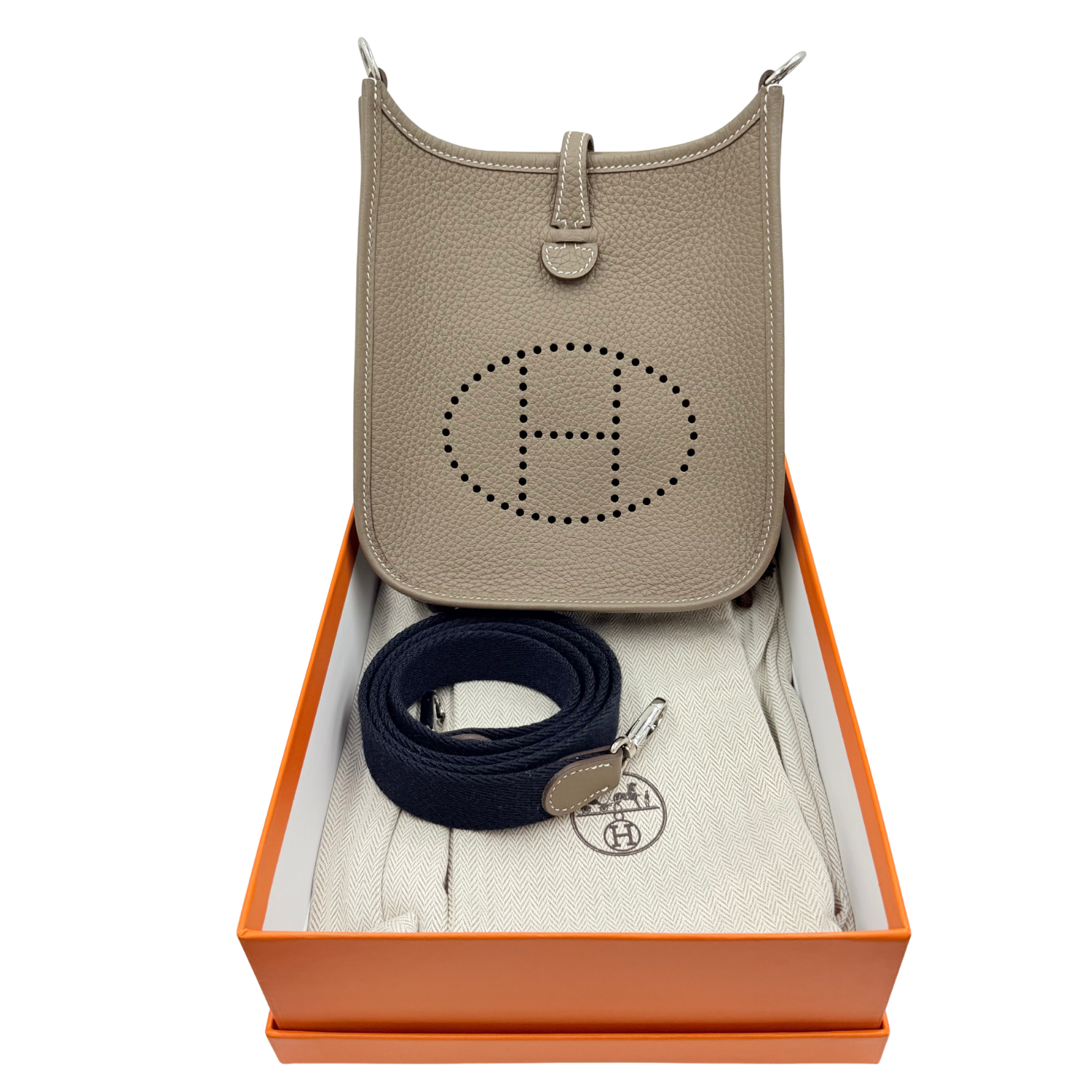 Hermès Clemence Evelyne II TPM 16 Etoupe Palladium Hardware