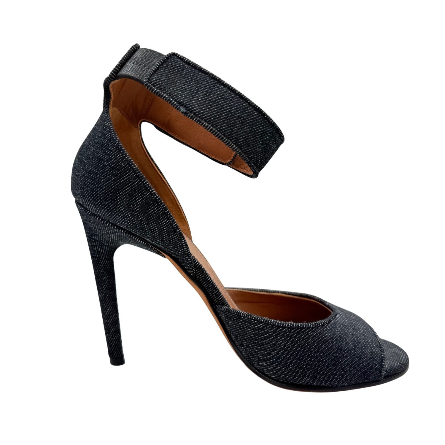 Givenchy Denim Open Toe Heeled Sandals Grey