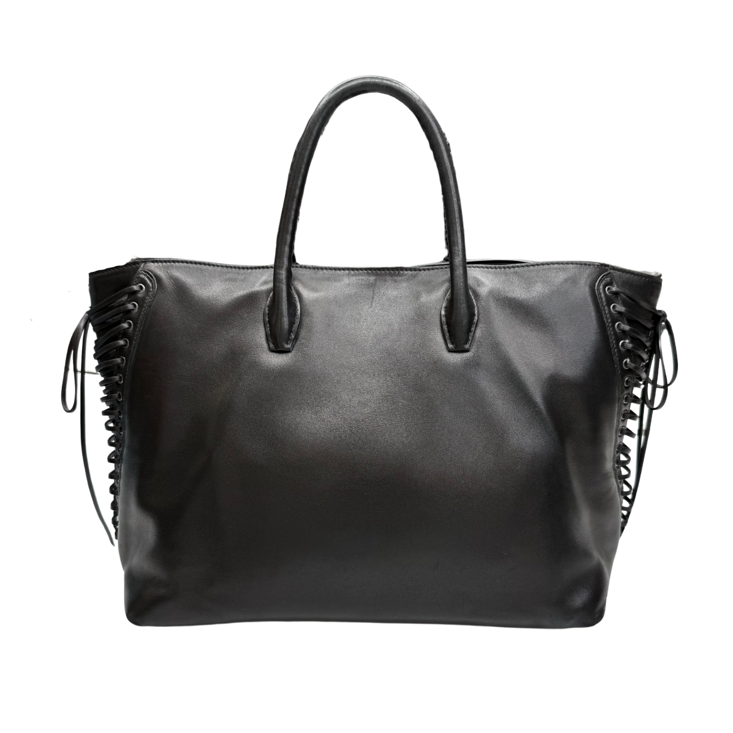 Miu Miu Laced Shopper Tote Bag Black