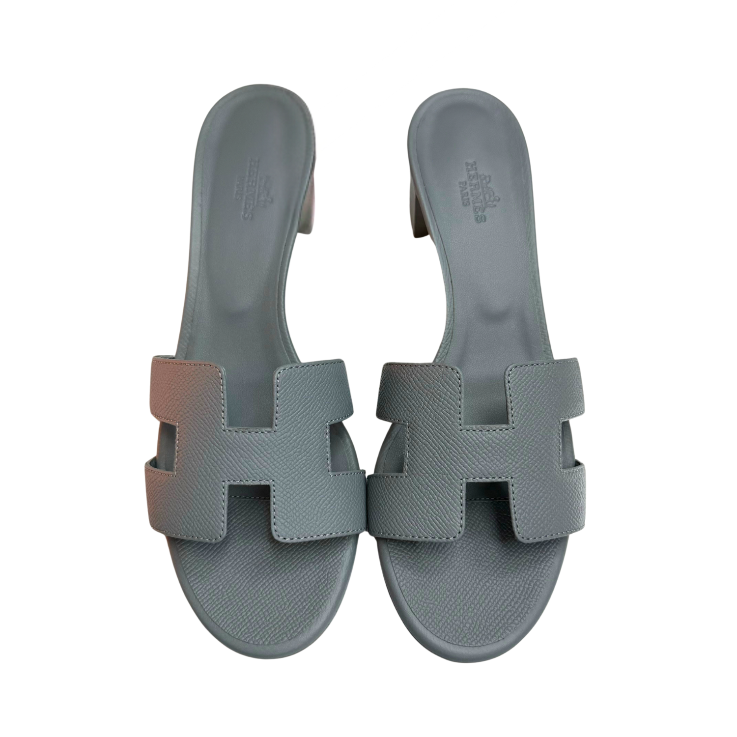 Hermès Epsom Oasis Bleu Heeled Sandal