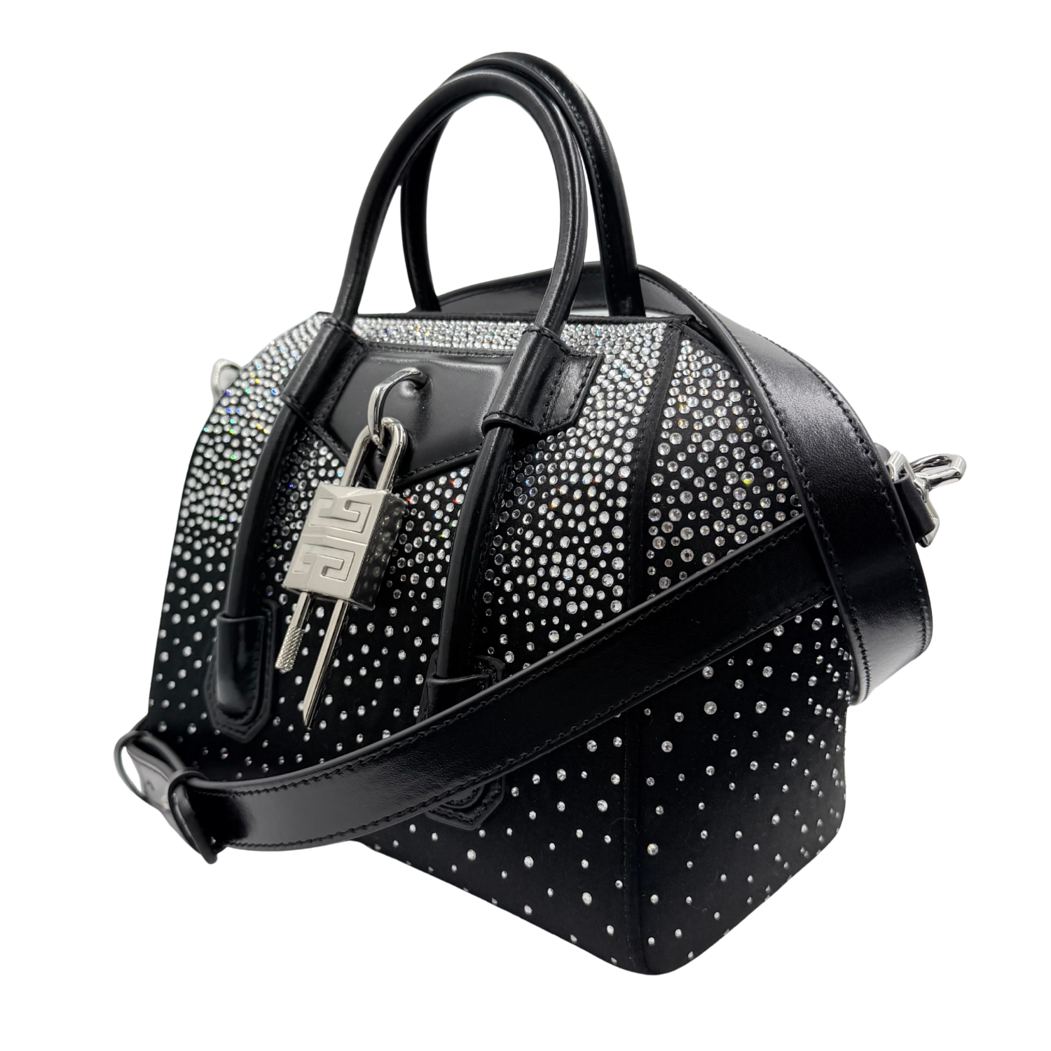 Mini Antigona Crystal Embellished Bag Black