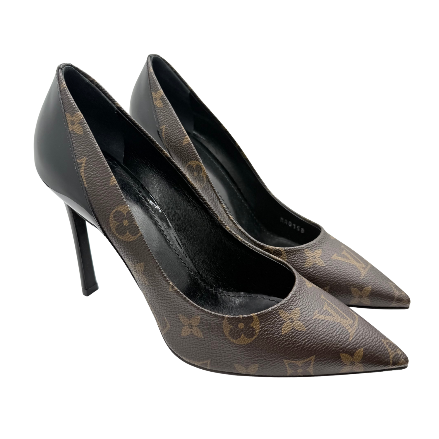 Louis Vuitton LV Monogram Leather Trim Embellishment Pumps