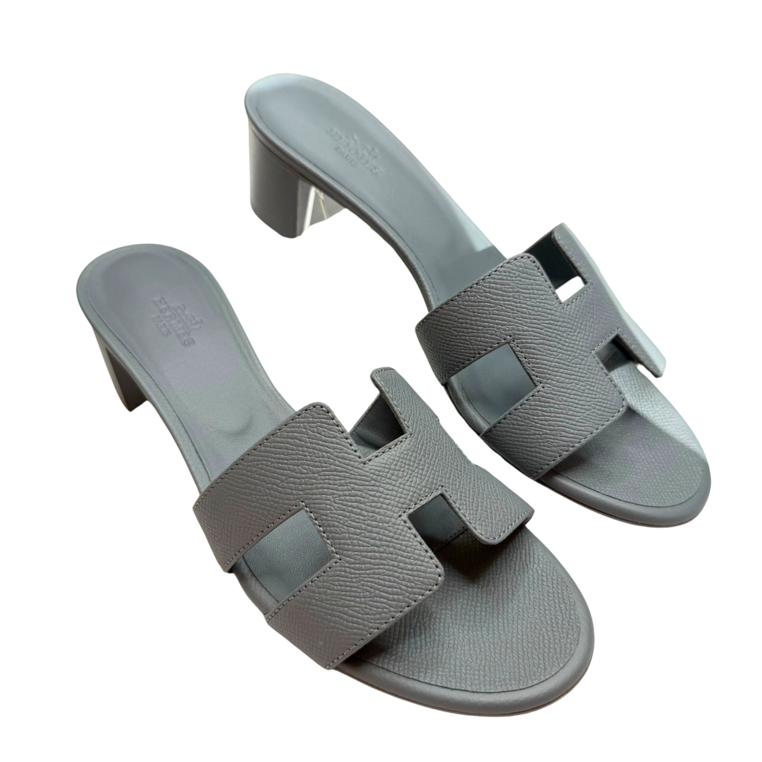Hermès Epsom Oasis Bleu Heeled Sandal