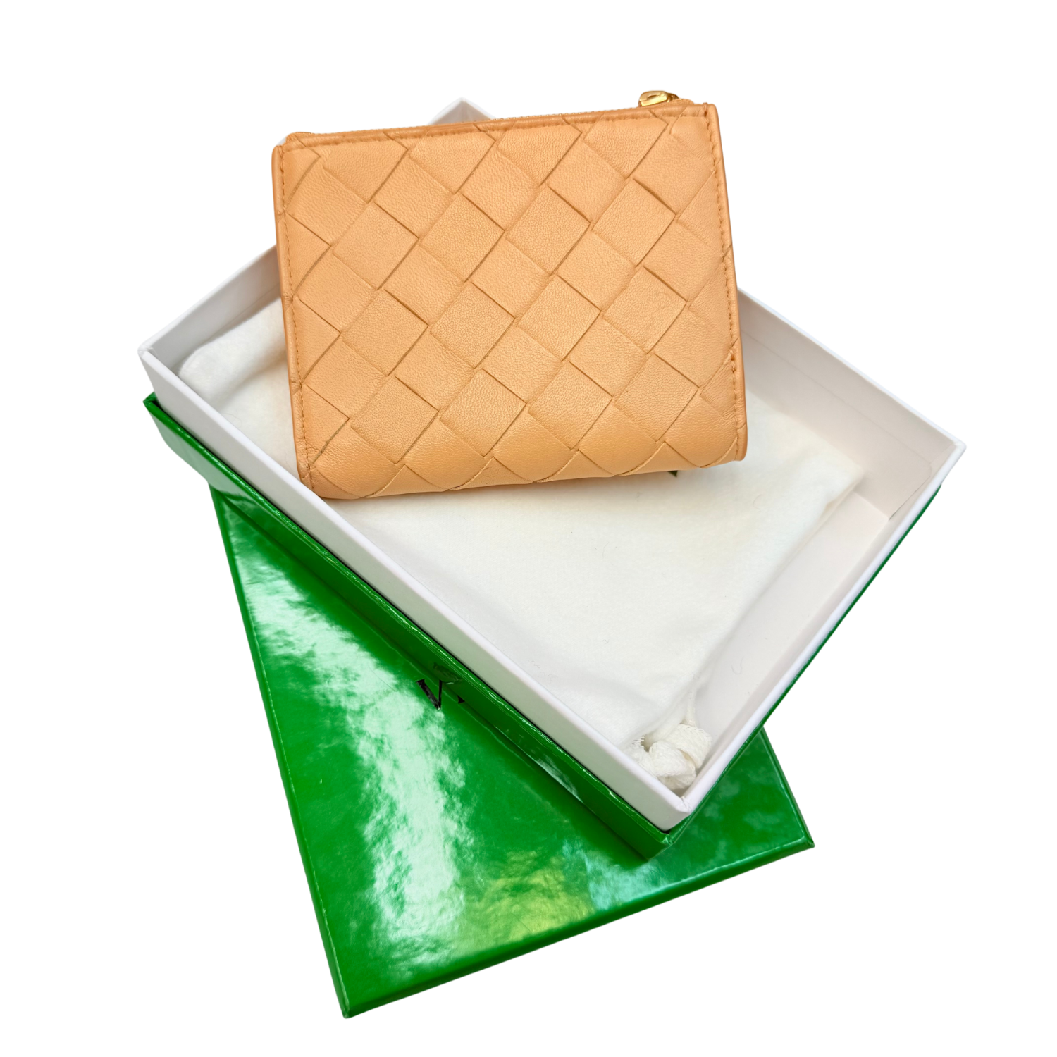 Bottega Veneta Intrecciato Small BiFold Wallet Tan