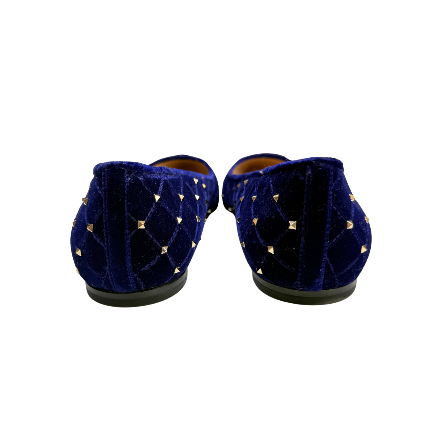 Valentino Rockstud Pointed Toe Flats Blue
