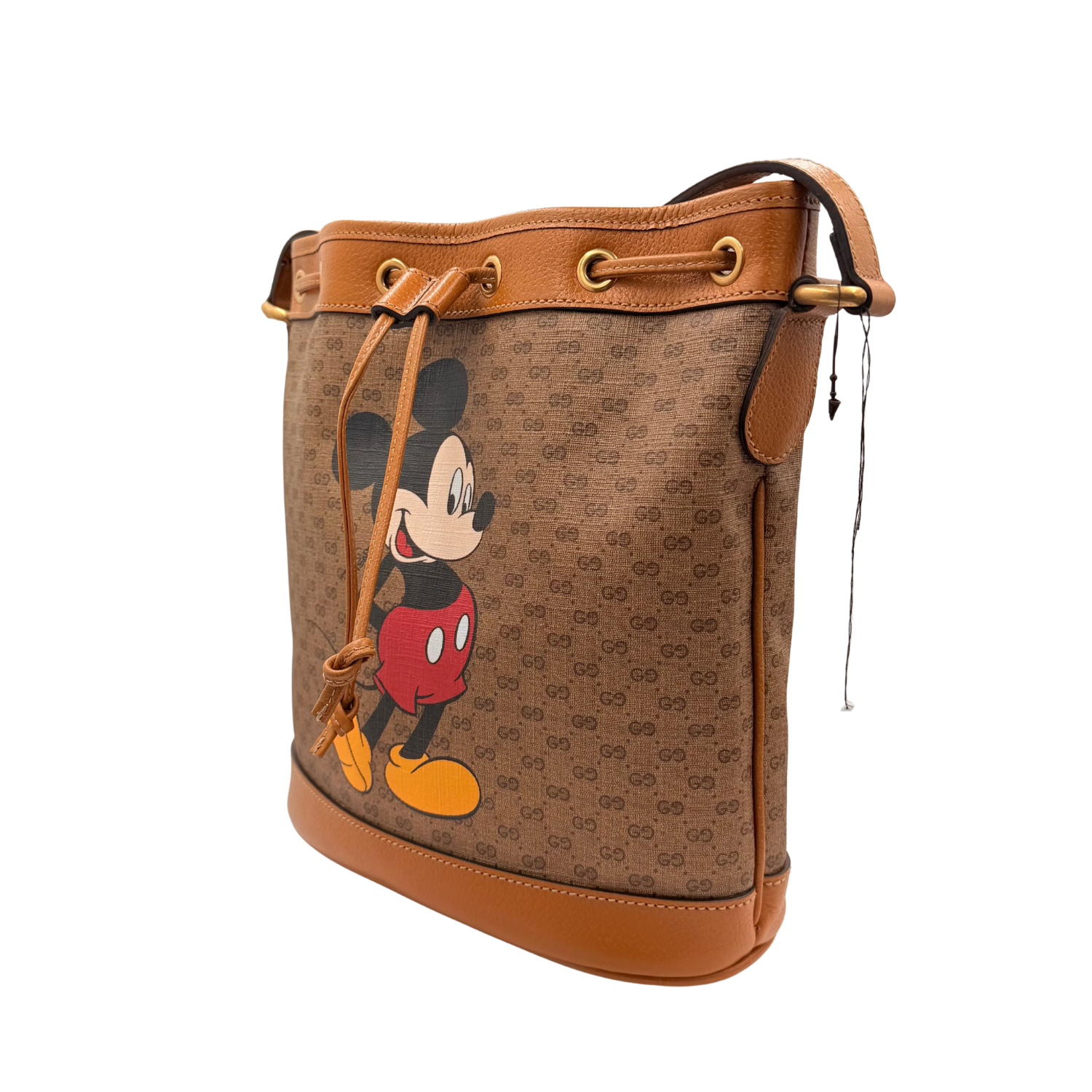 Gucci x Disney GG Supreme Monogram Bucket Bag Beige