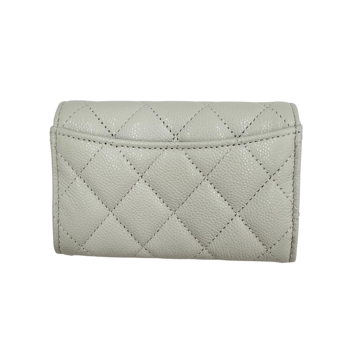 Chanel Small CC 4 Key Holder Wallet Light Grey