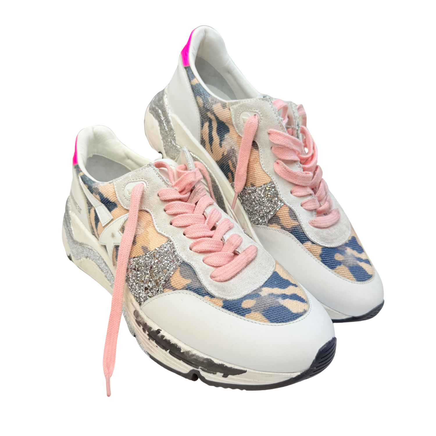 Golden Goose Limited Leather Pink Print Sneakers