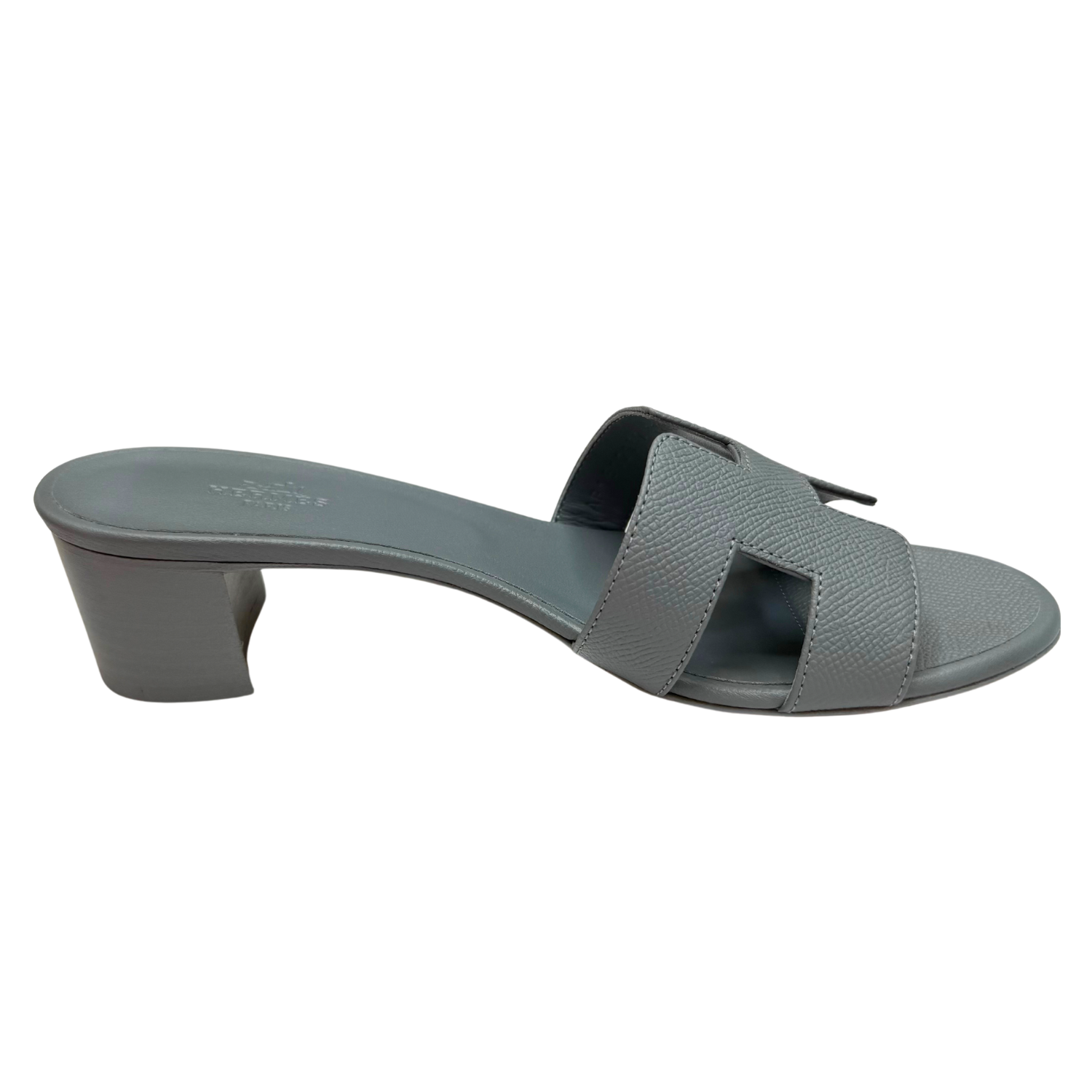 Hermès Epsom Oasis Bleu Heeled Sandal