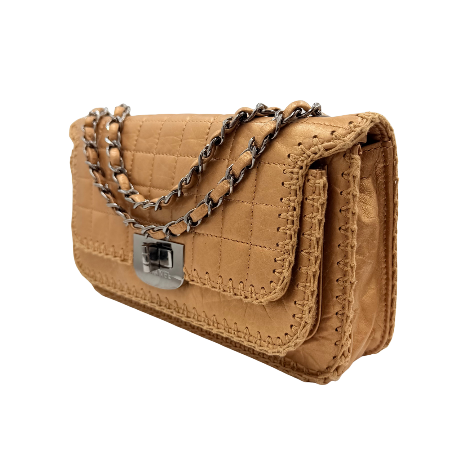 Vintage Medium Whipstitch Flap Bag