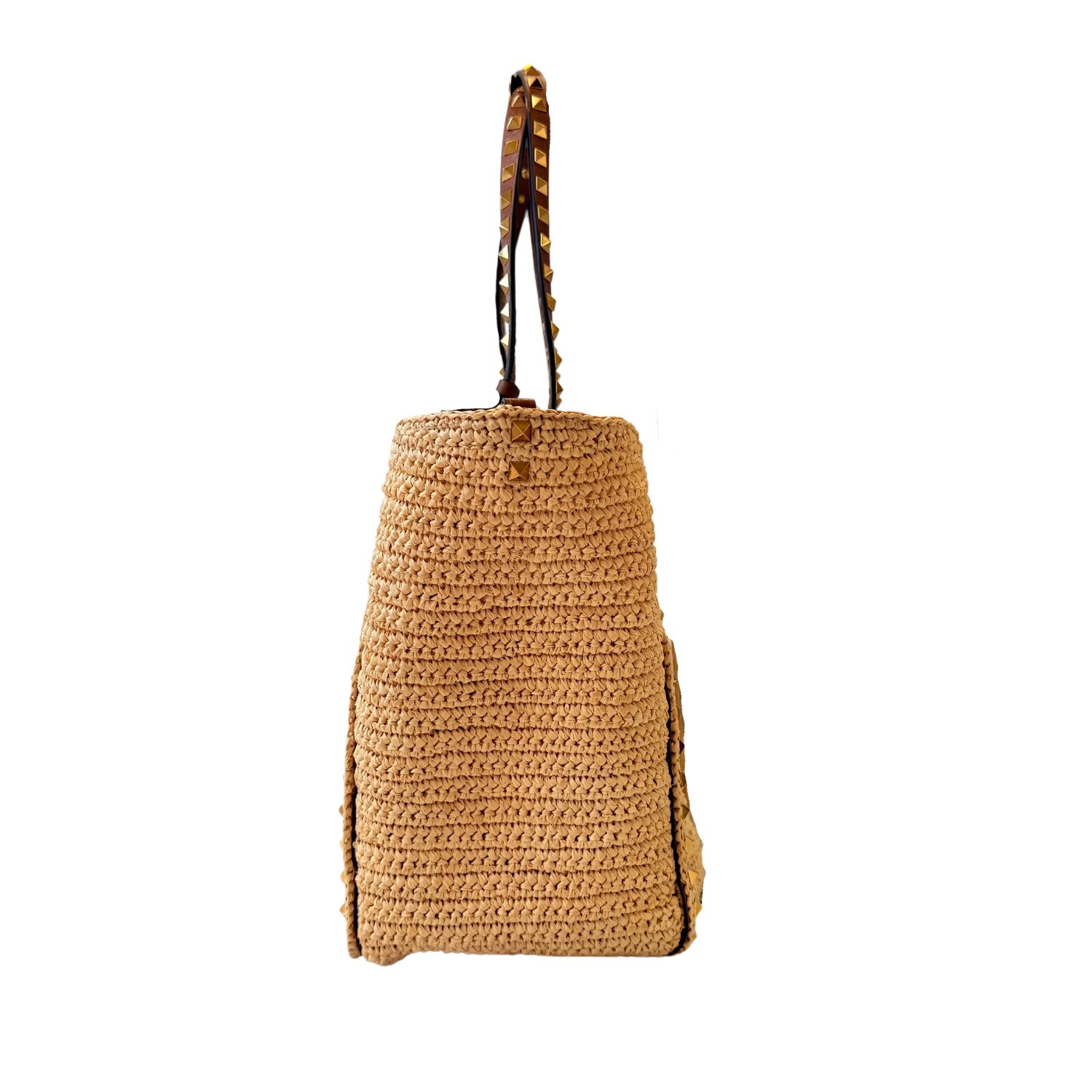 Valentino Rockstud Raffia Tote