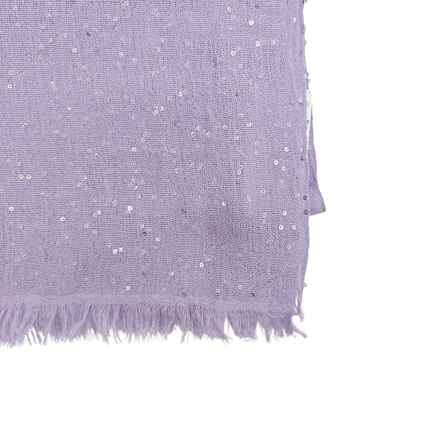Brunello Cucinelli Cashmere Blend Scarf with Mico Paillettes Violet
