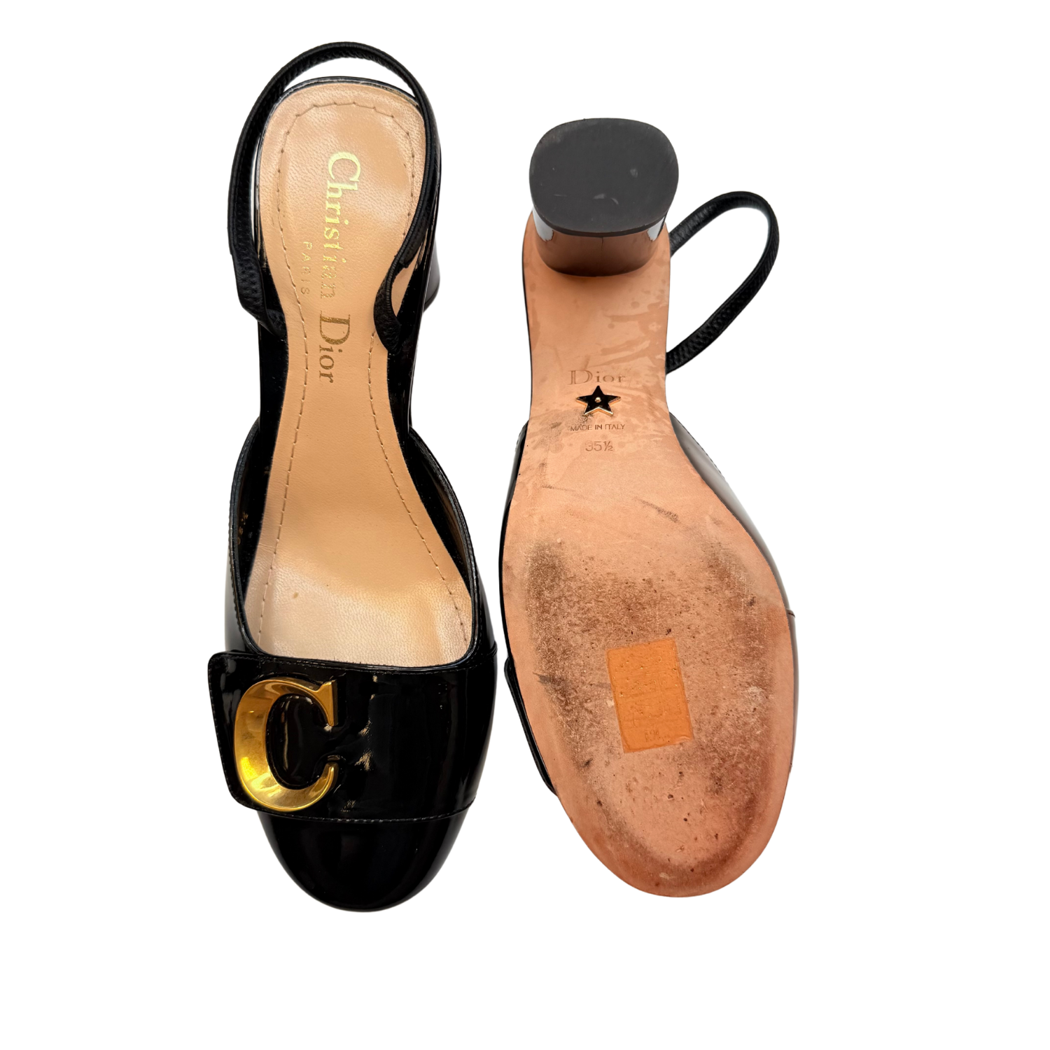 Christian Dior C'est Slingback Pumps Black