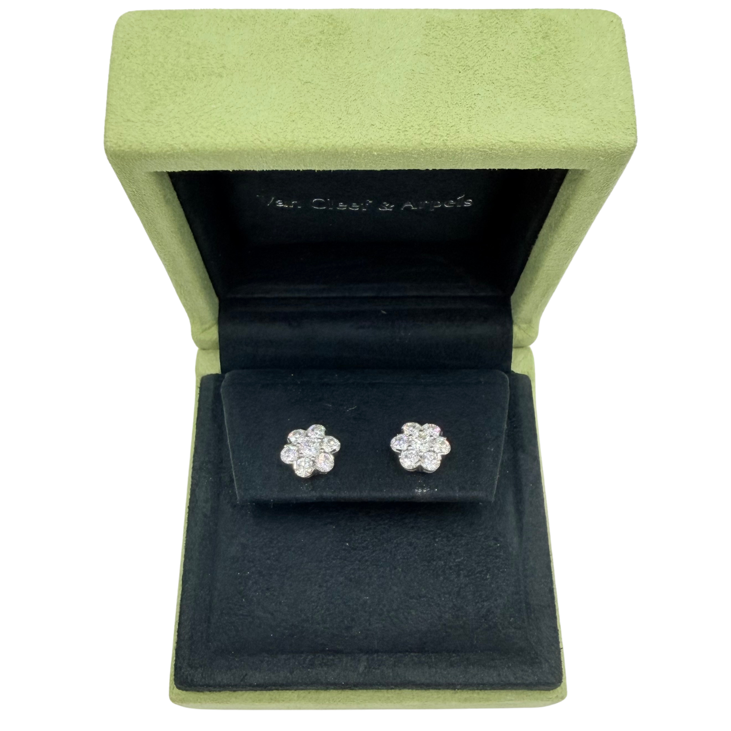 18k White Gold with Diamonds Fleurette Earrings