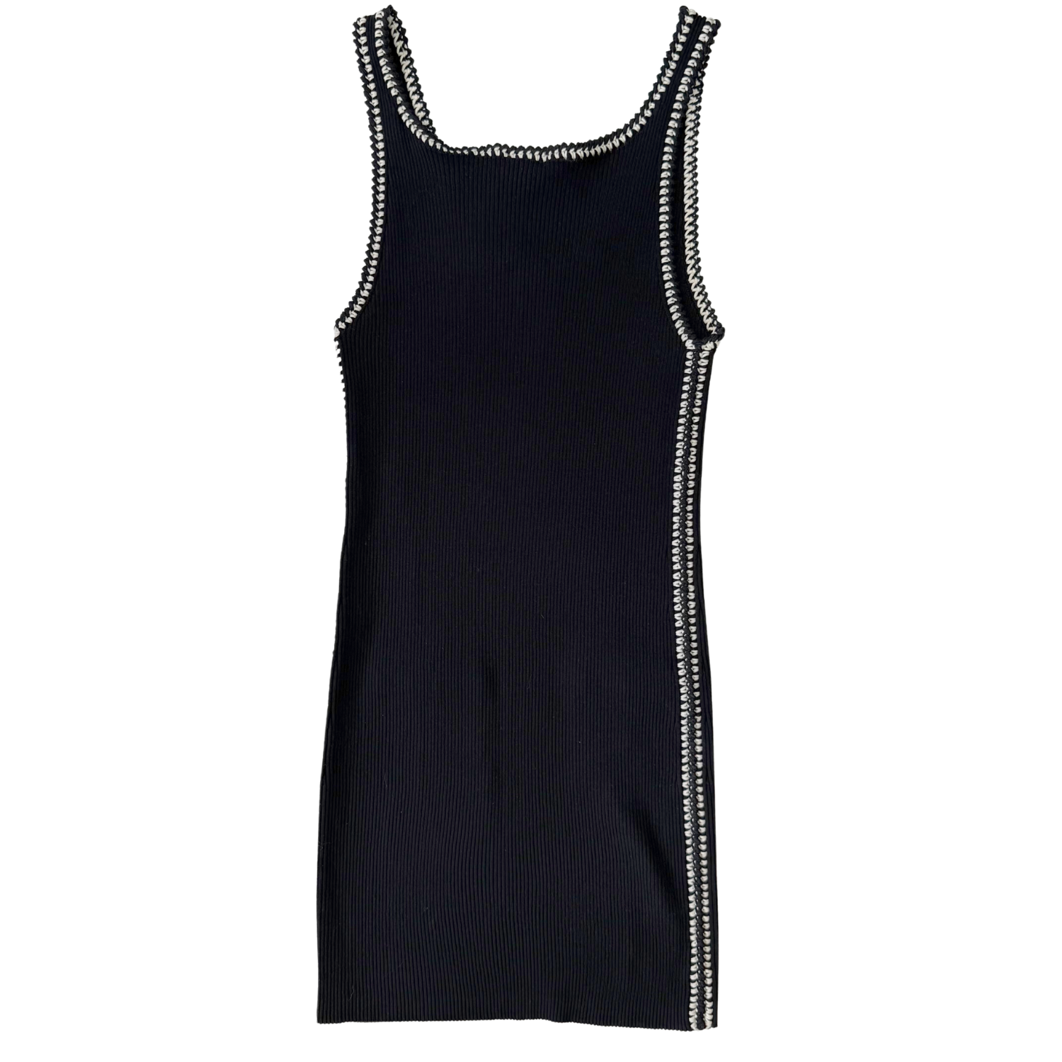 Chanel Ribbed Mini Tank Dress Black