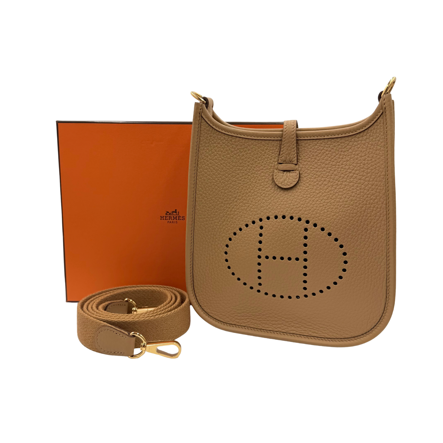 Hermès Clemence Evelyne II TPM 16 Biscuit Gold Hardware