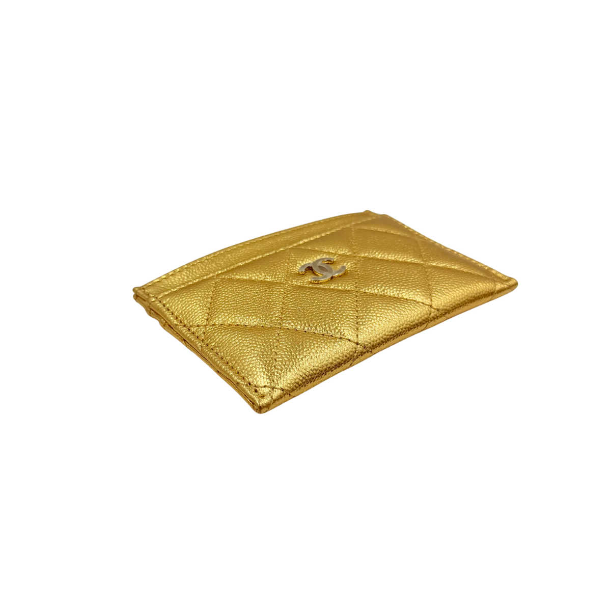 CC Shiny Leather Cardholder Gold
