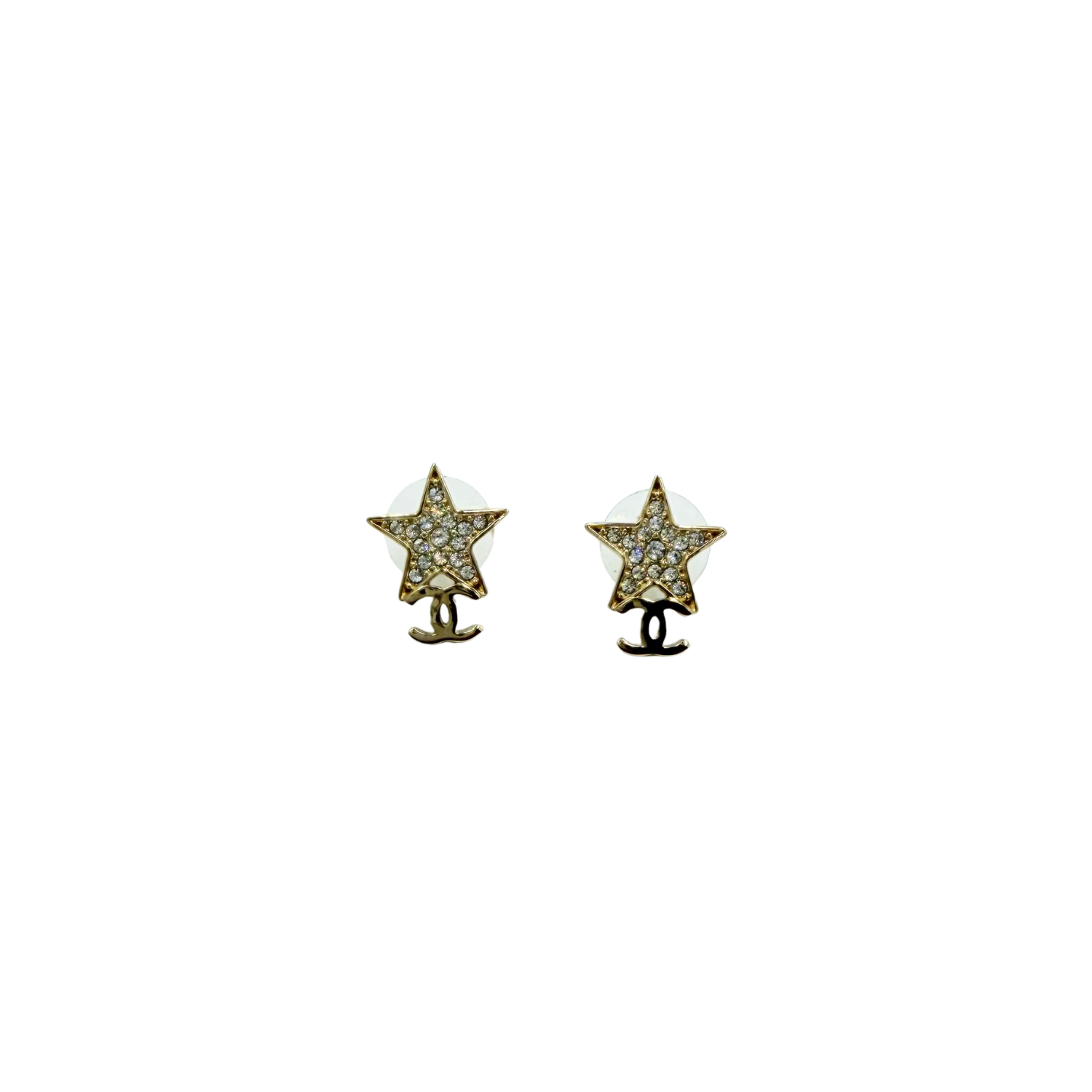 Small CC Crystal Star Stud Earrings