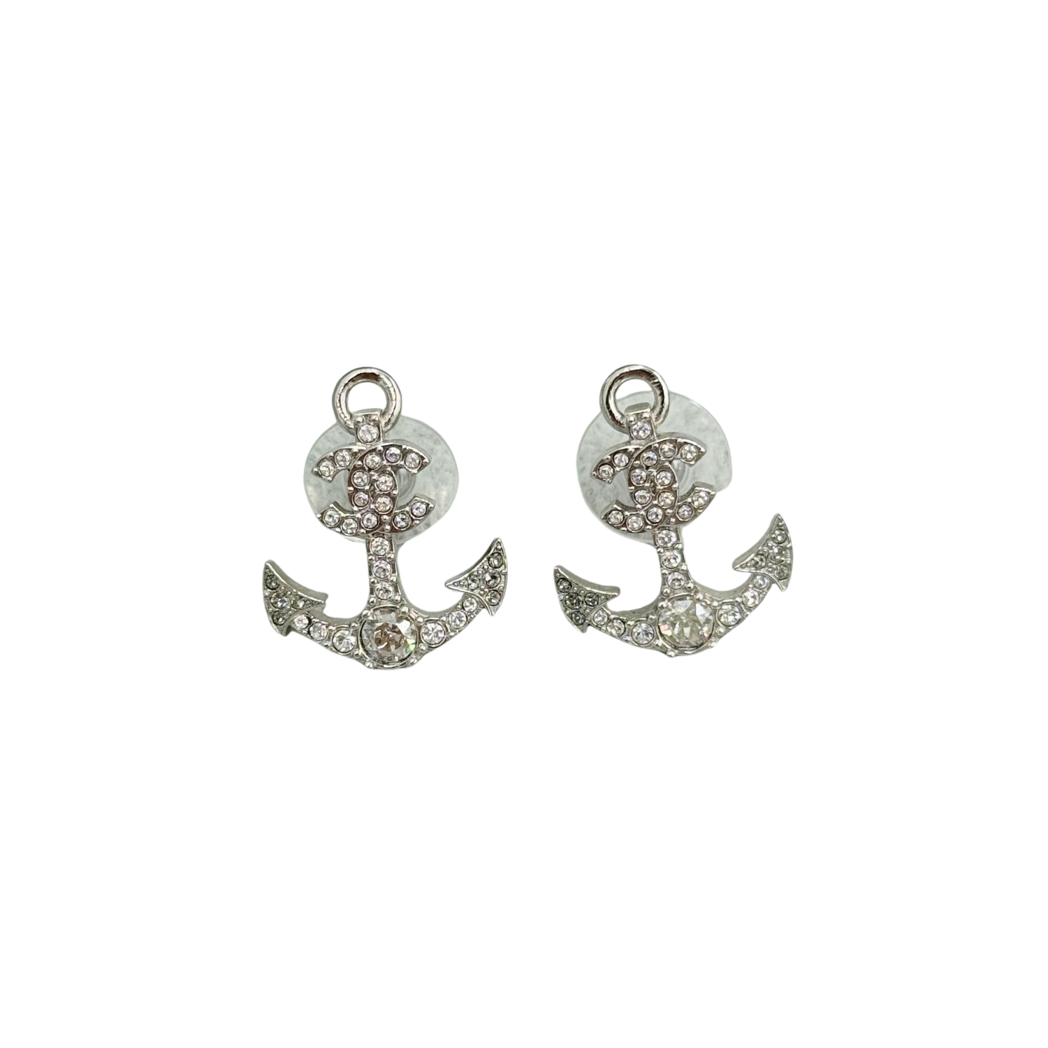 Chanel Limited CC Anchor Metiers D'Arte Earrings Silver