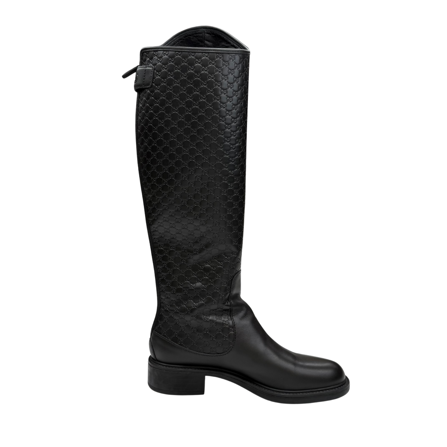 Gucci Microguccissima Pattern Riding Boots Black