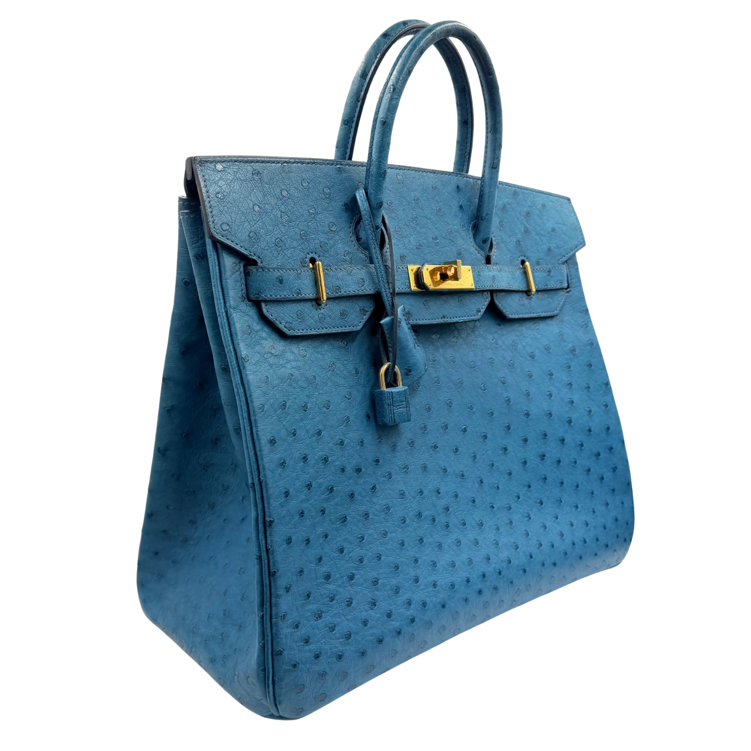 Bleu Roi Ostrich HAC Birkin 32 Gold Hardware