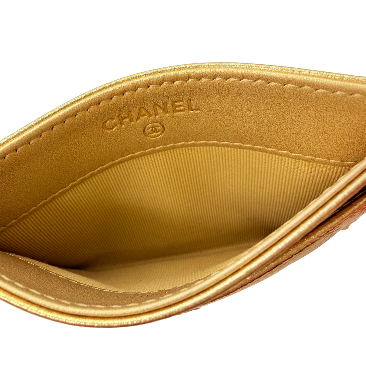 CC Shiny Leather Cardholder Gold