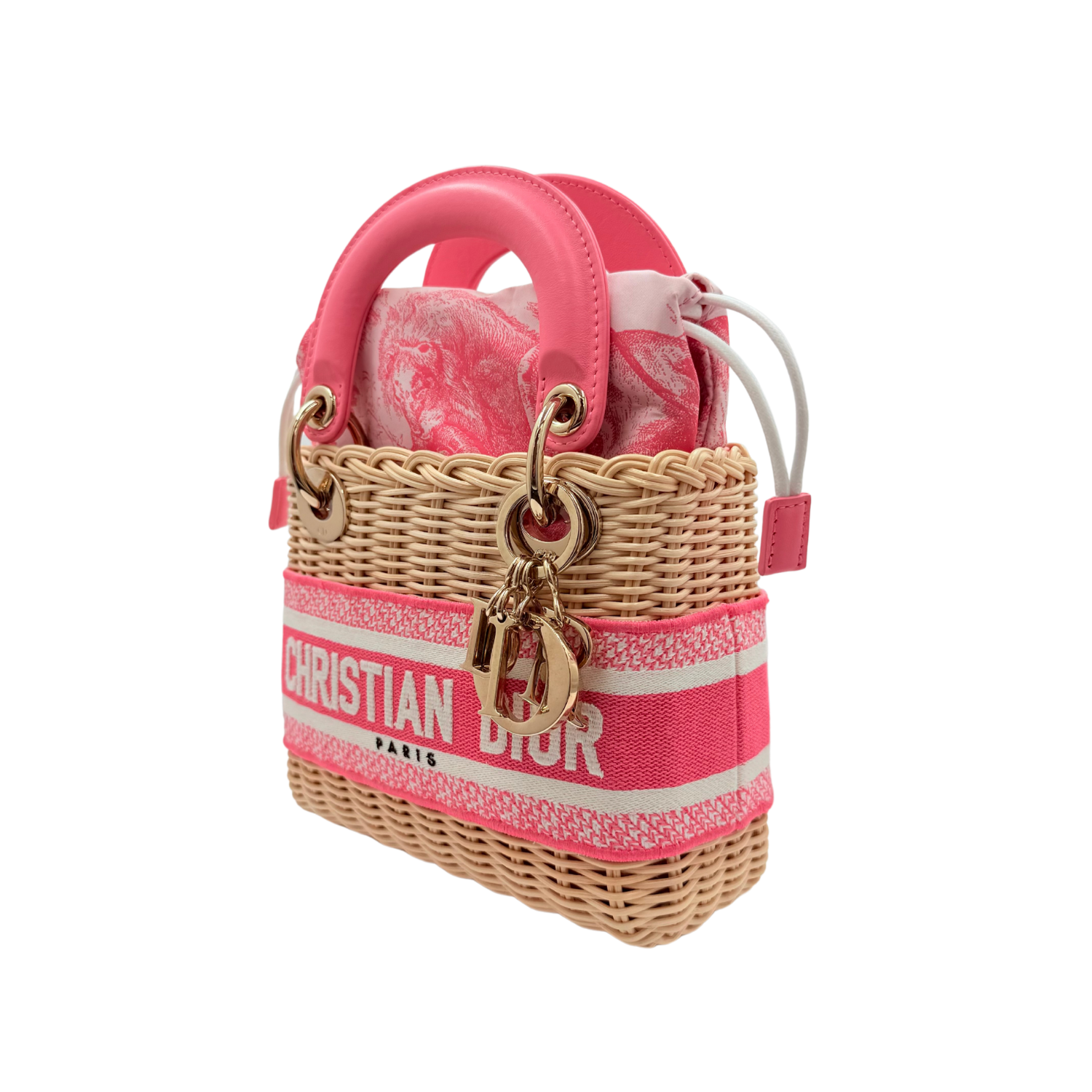 Christian Dior Limited Mini Wicker Lady Dior Bag Pink