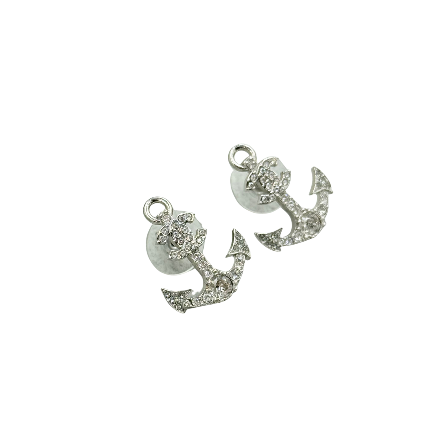 Chanel Limited CC Anchor Metiers D'Arte Earrings Silver
