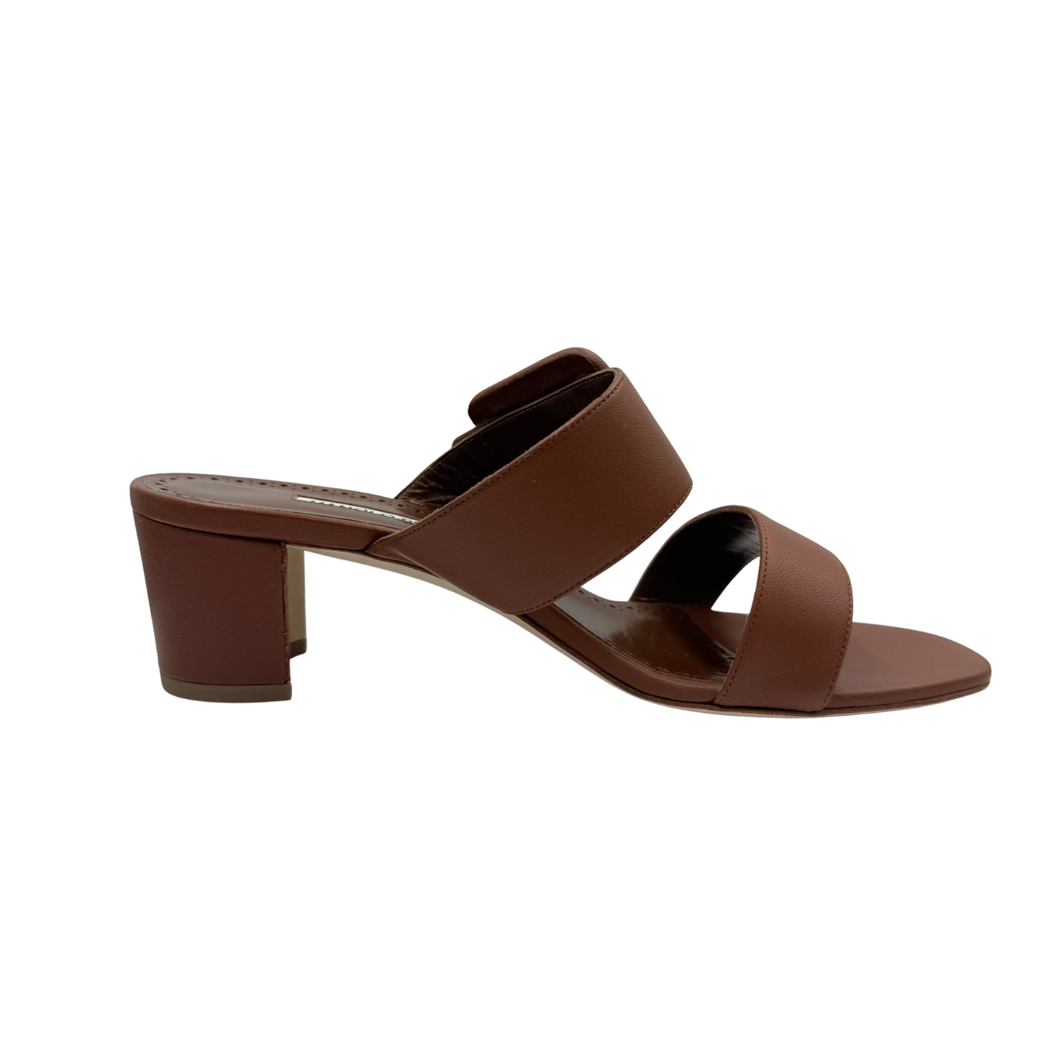 Manolo Blahnik Titubanew Nappa Open Toe Heeled Mules